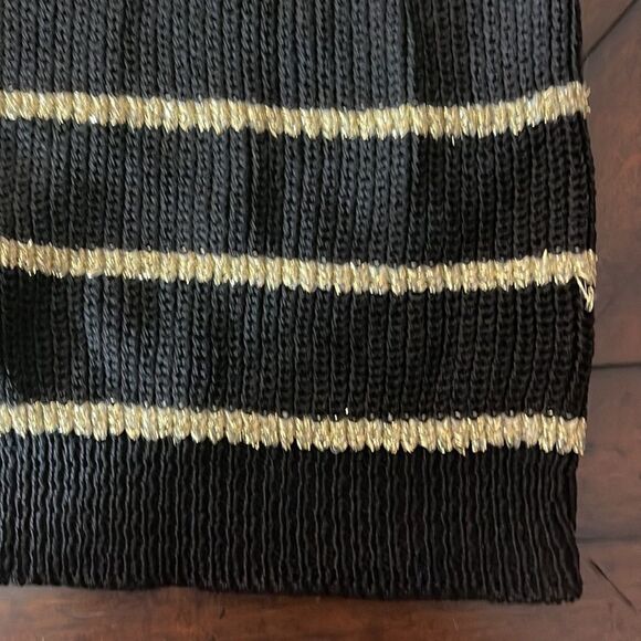 Vintage Diane Von Furstenberg black metallic gold sweater - Picture 3 of 11